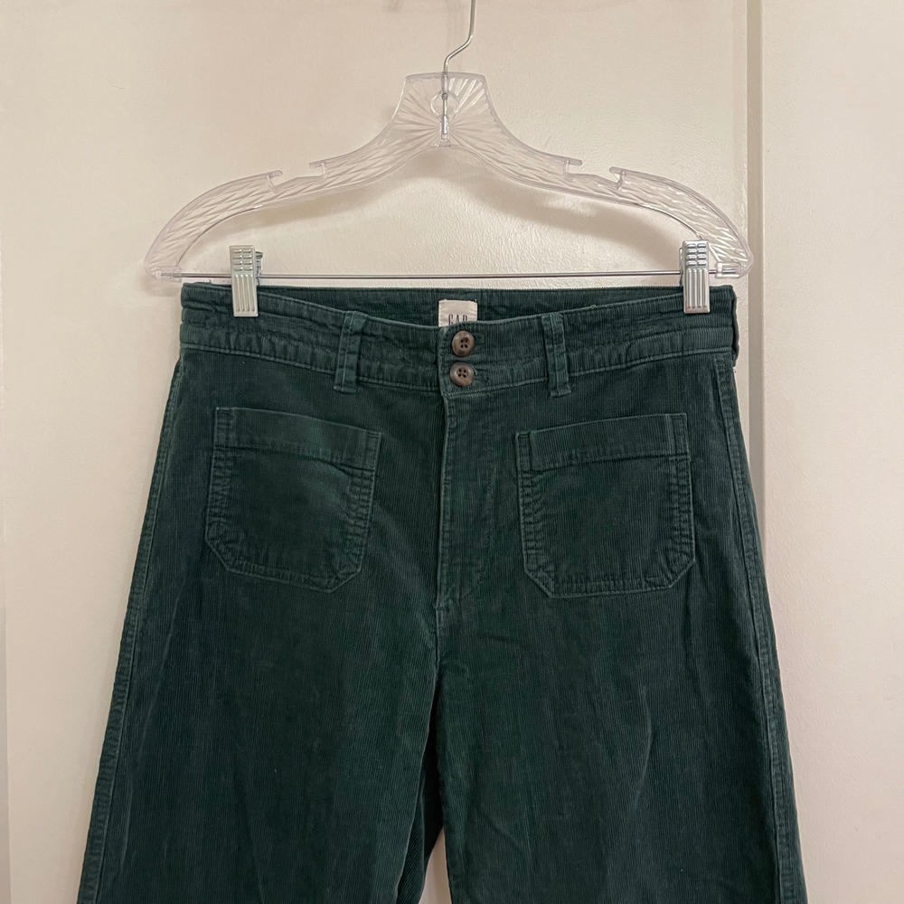 Gap Corduroy Green Straight Leg Pants Preppy Grandpacore Cottagecore